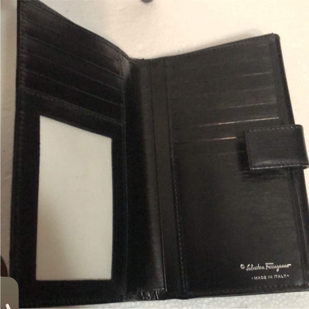 Salvatore Ferragamo Gancini Logo Continental Black Leather Long Wallet - Picture 9 of 13